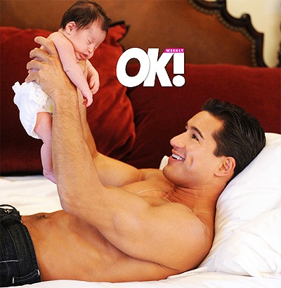 Everybody Say 'Awwww!' Hunky Mario Lopez Poses (Shirtless, Of Course) with New Baby Girl Gia