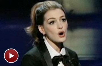 Oscar Host Anne Hathaway Sings 'On My Own' to Hugh Jackman