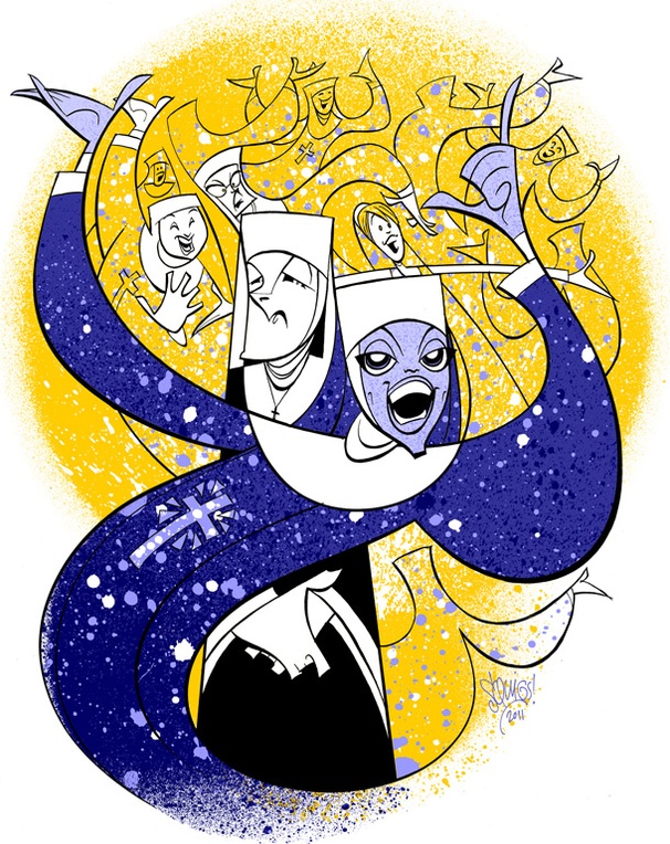 Squigs Shows His Devotion to the Sequin-Filled Sister Act
