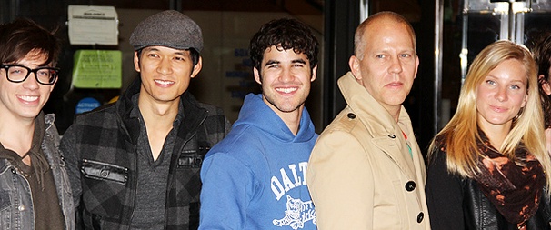 Glee Invades New York City! Darren Criss, Lea Michele and Co-Stars Film at Wicked's Broadway Home