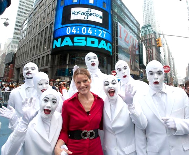 Ding! The Voca People Ring the NASDAQ Stock Exchange Bell