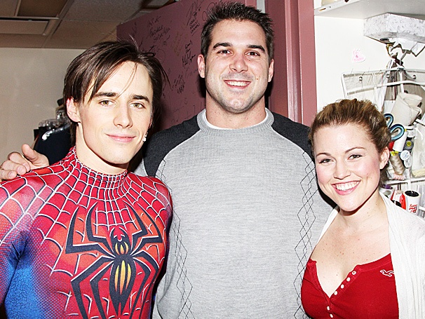 New York Giants Star Zak DeOssie Tackles Reeve Carney & Rebecca Faulkenberry Backstage at Spider-Man