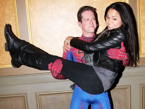 Tony Winner Karen Olivo Checks Out Hubby Matt Caplan in Spider-Man Title Role