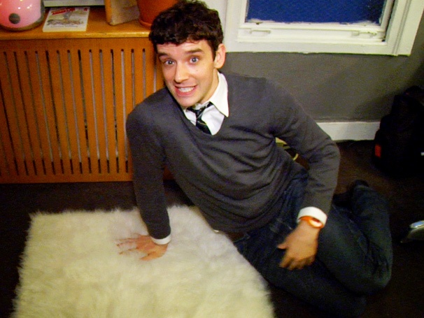 Michael Urie Shows Off a Frumpy Gift From Christopher J. Hanke Backstage at How to Succeed