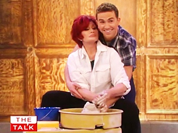 Sexy Pottery Time: Take Two! Watch Sharon Osbourne Smooch Ghost's Richard Fleeshman on The Talk