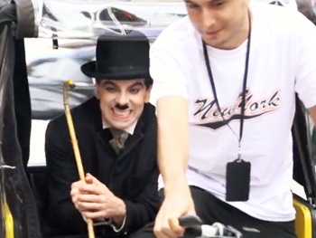 Chaplin Takes Manhattan! Charlie Rides a Pedicab in New Broadway Promo