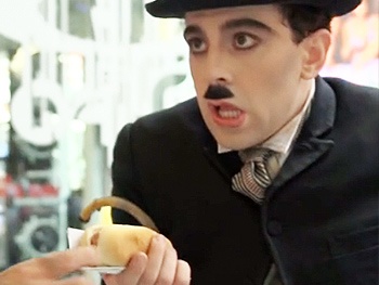 Chaplin Takes Manhattan! Charlie Orders a Hot Dog in New Broadway Promo