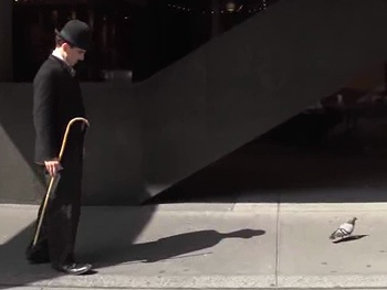 Chaplin Takes Manhattan! Charlie Befriends a Pigeon in New Broadway Promo