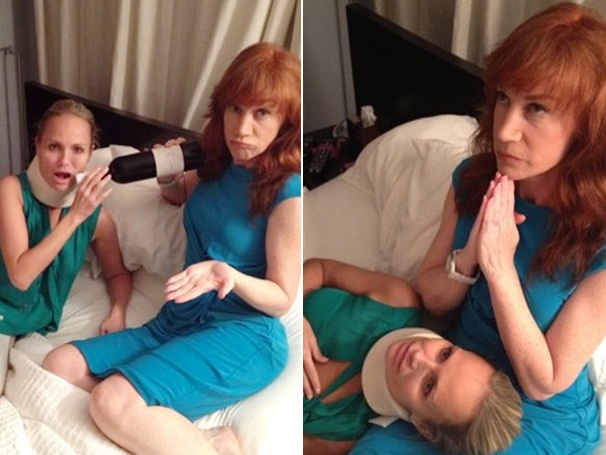 Bottoms Up! Kathy Griffin Nurses Ailing Pal Kristin Chenoweth with Booze in Bed