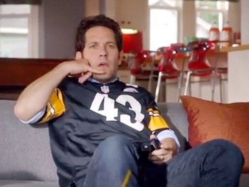 Watch Grace's Paul Rudd Sport His Game Face for Madden NFL