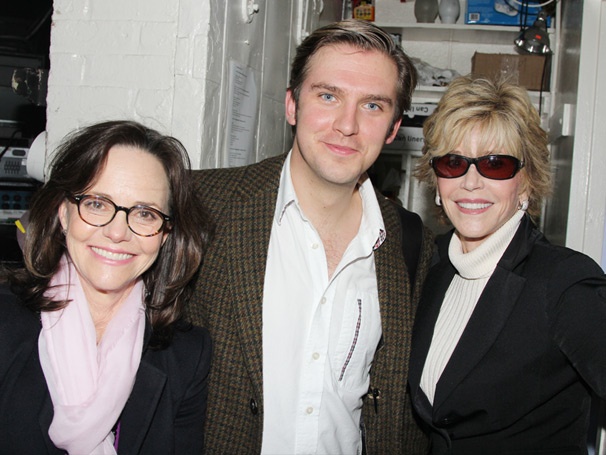 Legends Sally Field & Jane Fonda Cozy Up to Downton Abbey Hunk Dan Stevens Backstage at The Heiress