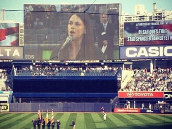 Buy Her Some Peanuts and Cracker Jack! Watch Sutton Foster Get 'Star-Spangled' at Yankee Stadium