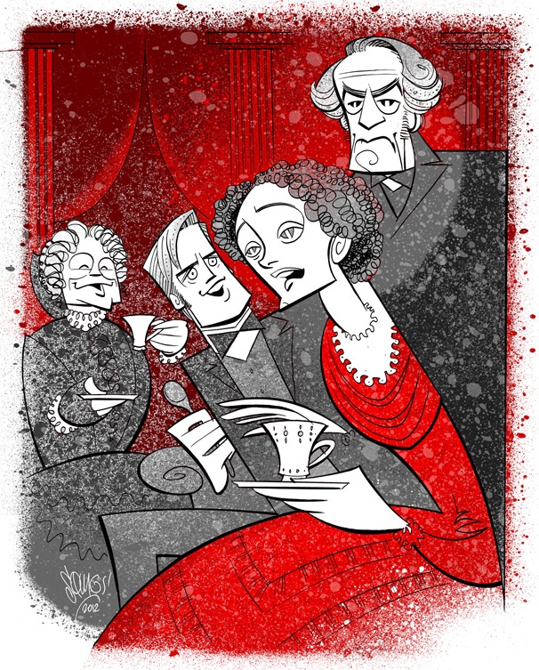 Squigs Sketches the 19th-Century Charm of The Heiress, Starring Jessica Chastain & Dan Stevens