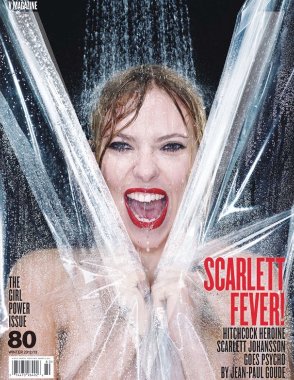 Broadway-Bound Scarlett Johansson Strips Down & Gets Wet On V Magazine Cover