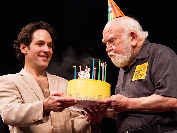Surprise! Ed Asner Celebrates His 83rd Birthday with Paul Rudd & the Cast of Grace