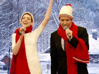 Watch Les Misérables' Anne Hathaway Play Christmas Carol Mad Libs with Jimmy Fallon
