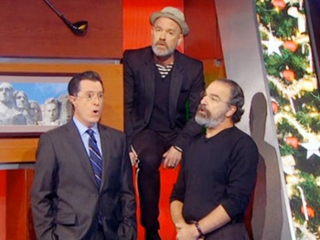 Homeland for the Holidays! Mandy Patinkin Goes Christmas Caroling with Stephen Colbert