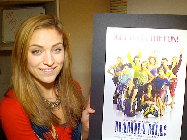 Christy Altomare Shows Off Her Buckets of Candy, Private Shower & Googly-Eyed Buddy Backstage at Mamma Mia!