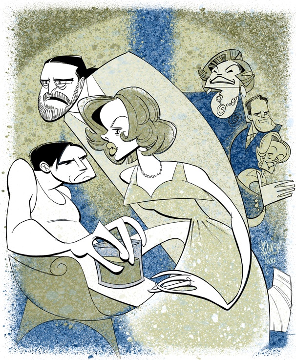 Squigs Captures the Hot-Blooded Mendacity of Cat on a Hot Tin Roof, Starring Scarlett Johansson & Benjamin Walker