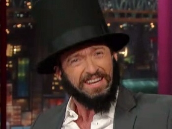 Daniel Day Who? Les Miz Star Hugh Jackman Channels Abe Lincoln to Score Some Last-Minute Oscar Votes