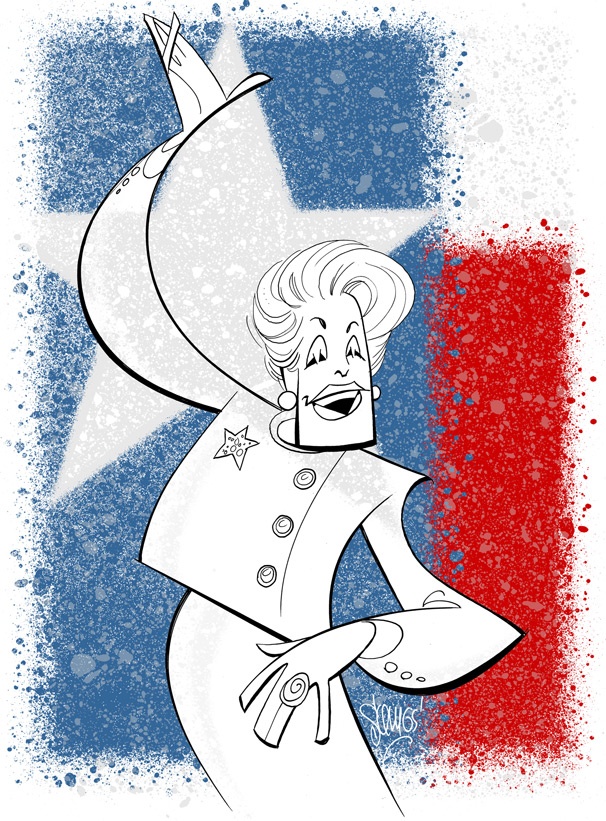 Check Out Squigs' Patriotic Portrait of Holland Taylor as Ann Richards in Ann