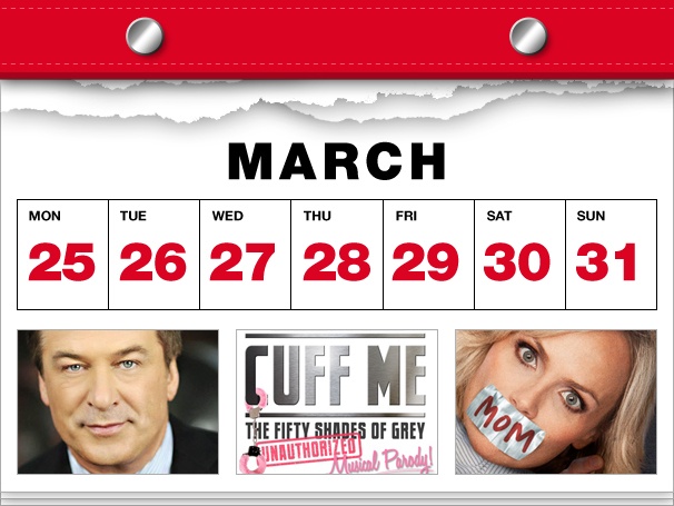 Alec Baldwin Bounces Back to Broadway, Fifty Shades Sexes Up the Stage & Kristin Chenoweth Goes to the Movies in This Week's Datebook