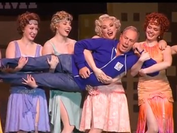 Watch Mayor Bloomberg Show Off His Song and Dance Skills with the Casts of Nice Work, Phantom & Rock of Ages