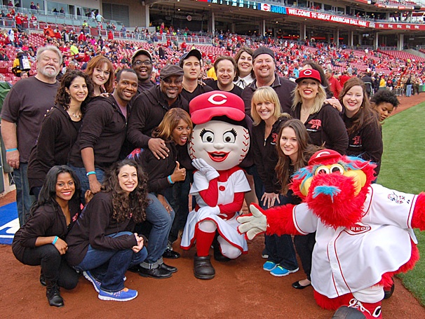 Play Ball! The National Tour Cast of Sister Act Roots for the Home Team at a Cincinnati Reds Game