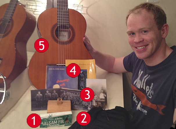 My Space: Vintage Photos & Campfire Incense Help War Horse Tour Star Alex Morf Make a Cozy Backstage Home