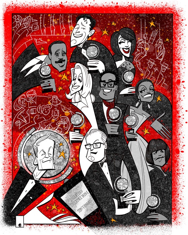 Squigs Pens a Super-Sized Portrait of Neil Patrick Harris and the 2013 Tony Winners