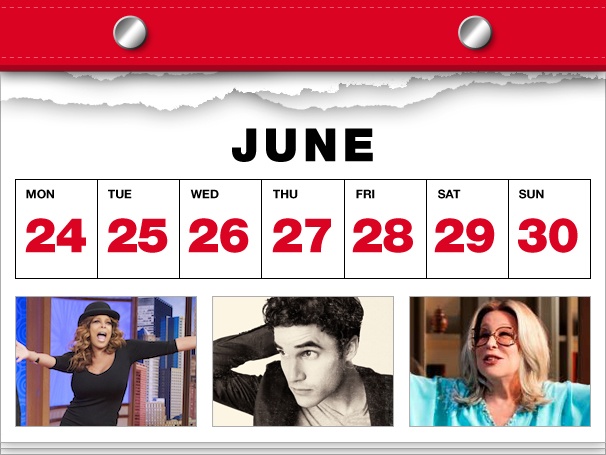 Wendy Williams Wigs Out in Chicago, Darren Criss Drives NYC Wild & Bette Midler Is Hollywood History in This Week's Datebook