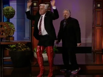Harvey Fierstein Inspires Jay Leno to Get Extra Kinky on The Tonight Show