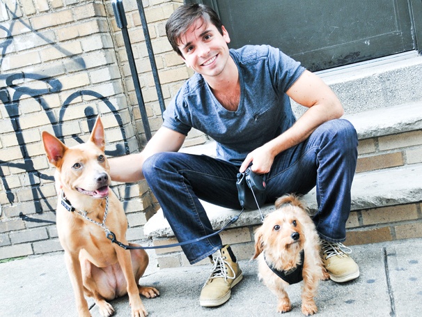 I Believe...in Puppies! The Book of Mormon's Matt Doyle Shows Off His Doggy Duo, Jacob and Laila