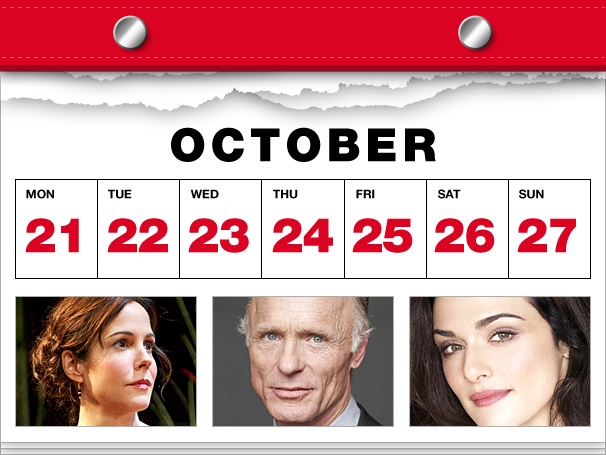 Mary-Louise Parker Lets It Snow, Ed Harris Heads South & Rachel Weisz Cheats on Daniel Craig in This Week’s Datebook