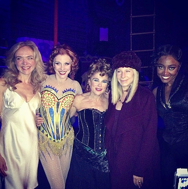 Hello Gorgeous! Barbra Streisand Greets Tovah Feldshuh and the Ladies of Pippin