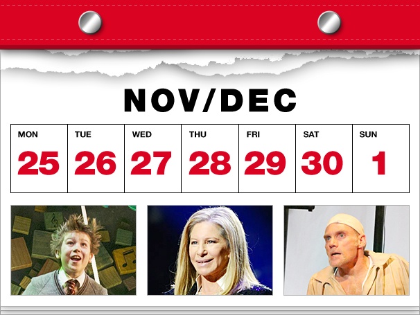 Broadway Stars Love a Parade, A Christmas Carol Says Cheers, & Barbra Comes Home in This Week's Datebook