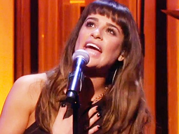 Watch Glee Star Lea Michele Rock Some Bangs and Make a Splash with 'Cannonball'