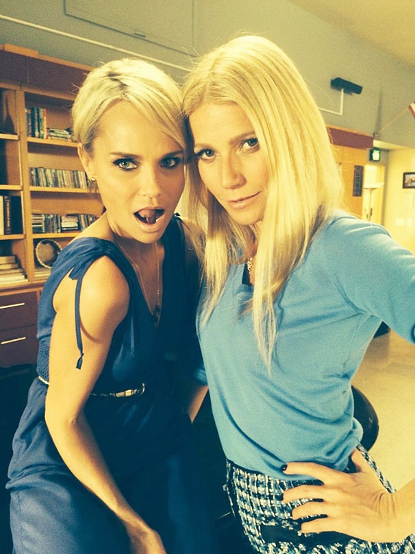April & Holly Are Back! Kristin Chenoweth & Gwyneth Paltrow Get Cheeky on the Set of Glee's 100th Episode