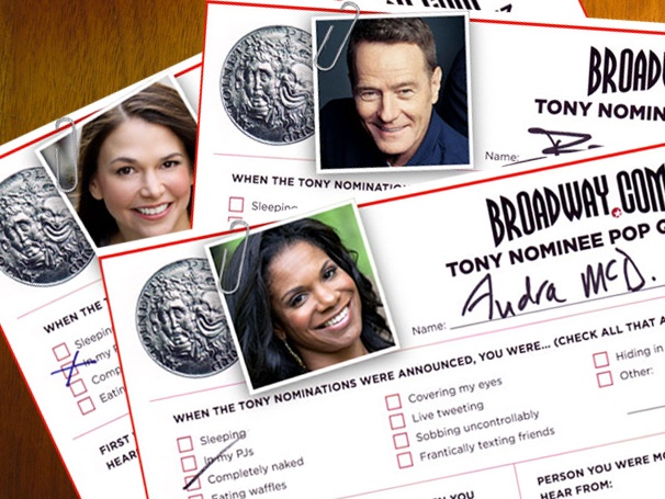 Tony Pop Quiz! Broadway.com Asks 45 Nominees to Fill Out Our Crazy Questionnaire