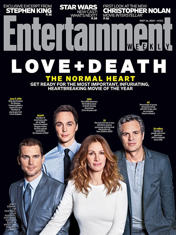 The Normal Heart's Mark Ruffalo, Julia Roberts, Matt Bomer & Jim Parsons Team Up on the Cover of EW