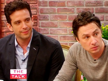 Bullets Over Broadway Tony Nominee Nick Cordero & Zach Braff Talk Broadway Bromance, Taylor Swift & Spit