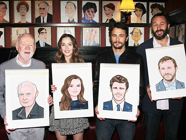 Sardi’s Surprises Of Mice and Men’s Jim Norton, James Franco, Chris O’Dowd & Leighton Meester with Portraits