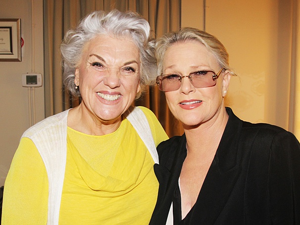 Tyne Daly Reunites with Her Cagney & Lacey Partner Sharon Gless Backstage at Mothers and Sons