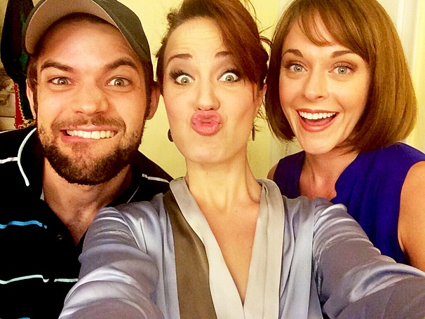 Aww! Jeremy Jordan & Ashley Spencer Take a Silly Selfie Backstage with Phantom Star Sierra Boggess
