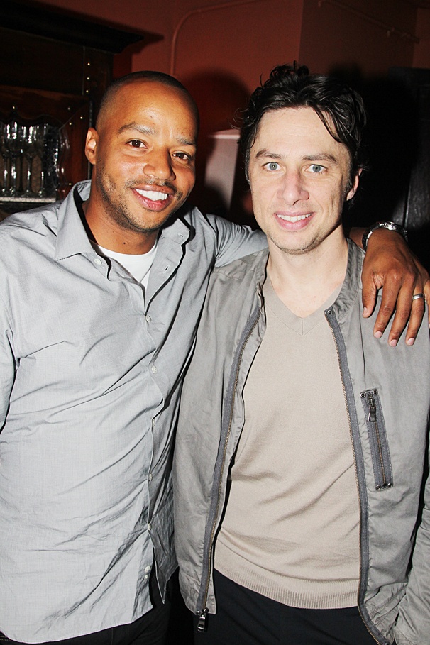 Paging Zach Braff! Donald Faison Visits His Scrubs Buddy Backstage at Bullets Over Broadway