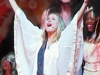 Peace Now, Freedom Now! Watch Kristen Bell, Amber Riley, Hunter Parrish & More in Hair at the Hollywood Bowl