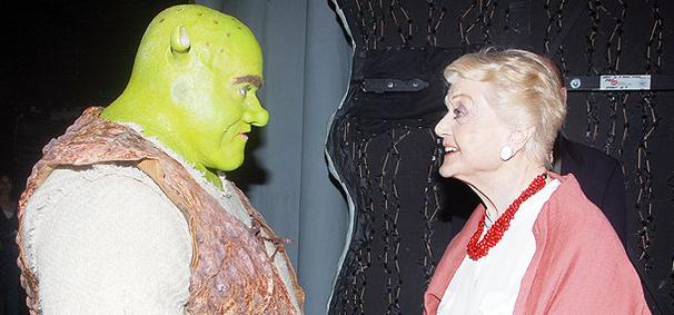 In a Meeting of Legends, Angela Lansbury Visits Shrek the Musical
