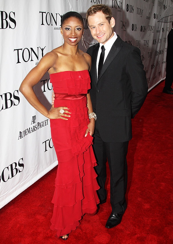Memphis Lovers Montego Glover and Chad Kimball Look Red Hot on Arrival