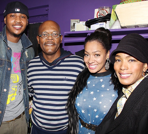 Carmelo and La La Anthony Climb The Mountaintop to Meet Samuel L. Jackson and Angela Bassett