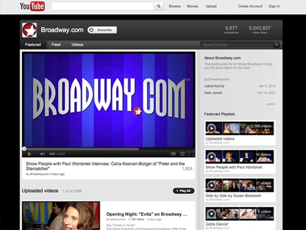 Broadway.com Videos Reach 5 Million YouTube Views Becoming Broadway's #1 Video Channel